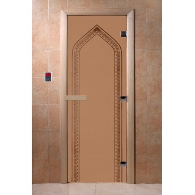 Дверь для бани и сауны DoorWood ДВЕРЬ "АРКА БРОНЗА МАТОВАЯ"